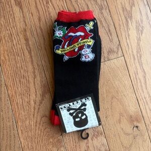 The Rolling Stones Black and Red Socks